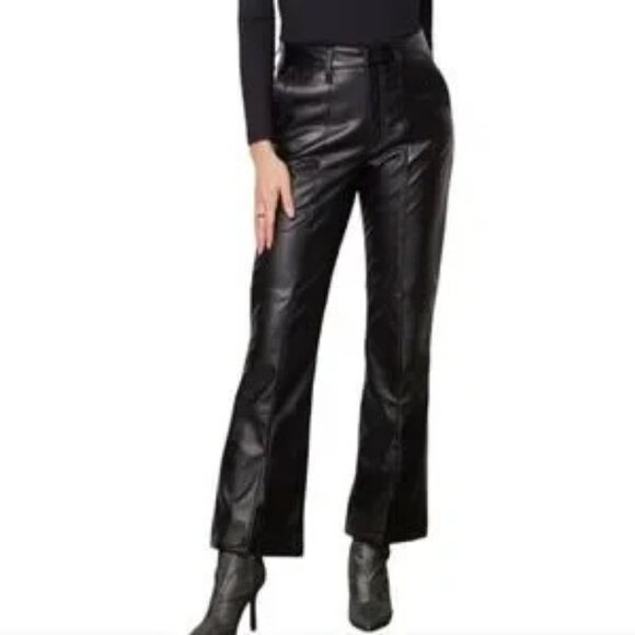 KUT from the Kloth Ellery Kick Flare Vegan Leather High Waist Pants 18 - Picture 1 of 5